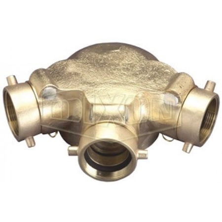 Dixon The Right Connection 21-206 Triple Clapper Siamese Bottom Outlet, FNST x FNPT, Cast Brass, Domestic 90TCS6025F